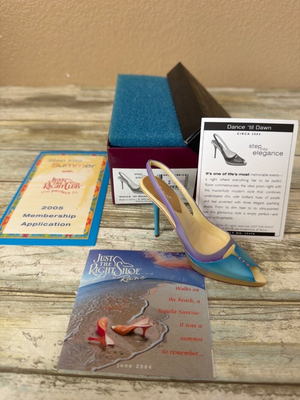 Just The Right Shoe Raine 2004 Dance Til Dawn Mini Shoe Used w/ Box COA #25476 - Picture 2 of 12